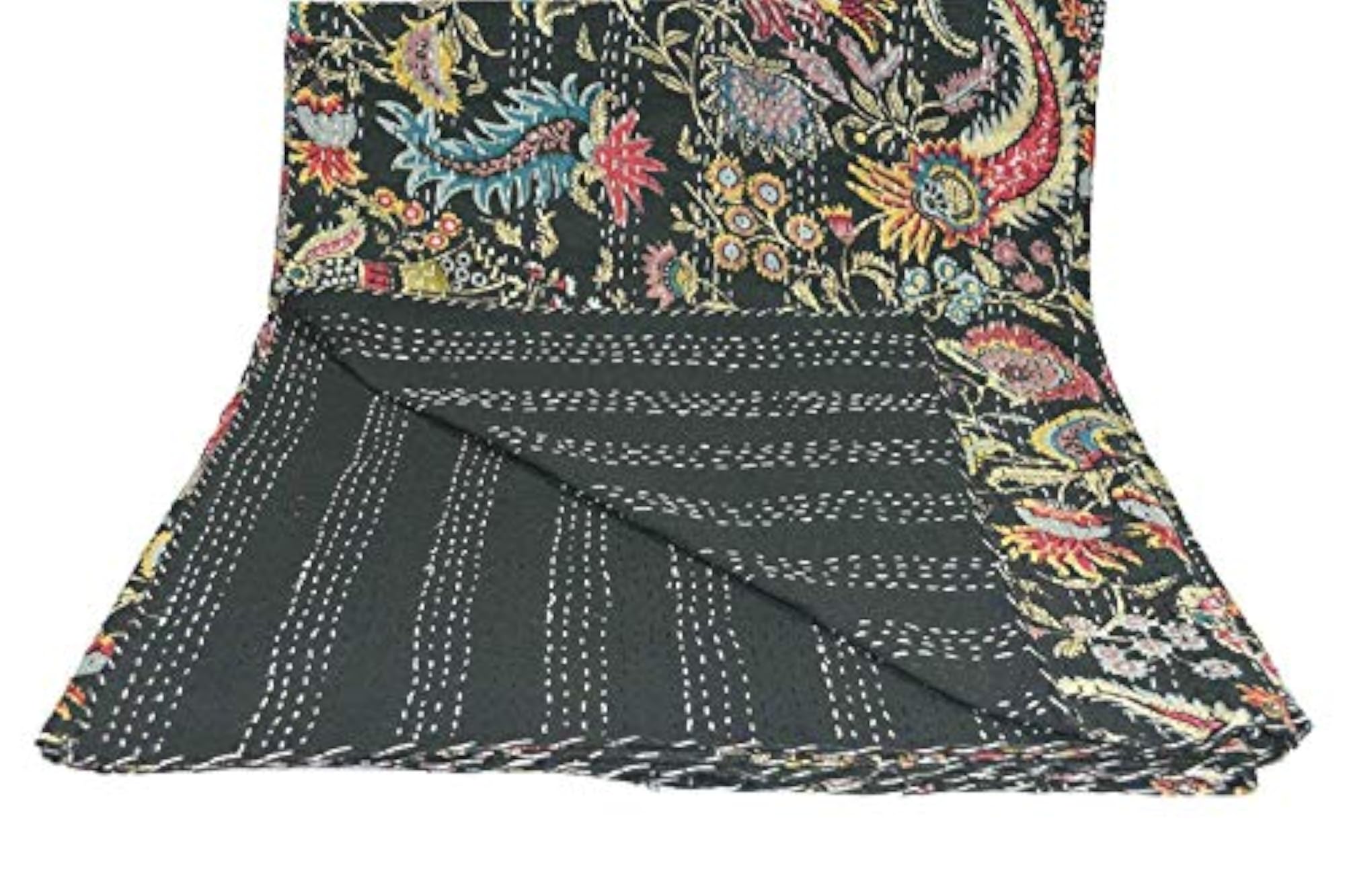 Kantha Quilt Bed Cover and Blanket, Single Size